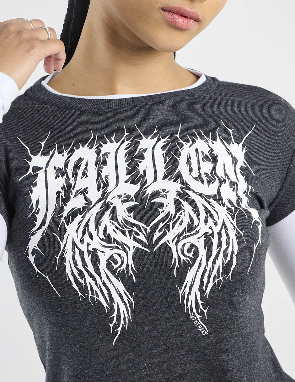 Playera manga larga cuello redondo para mujer 3
