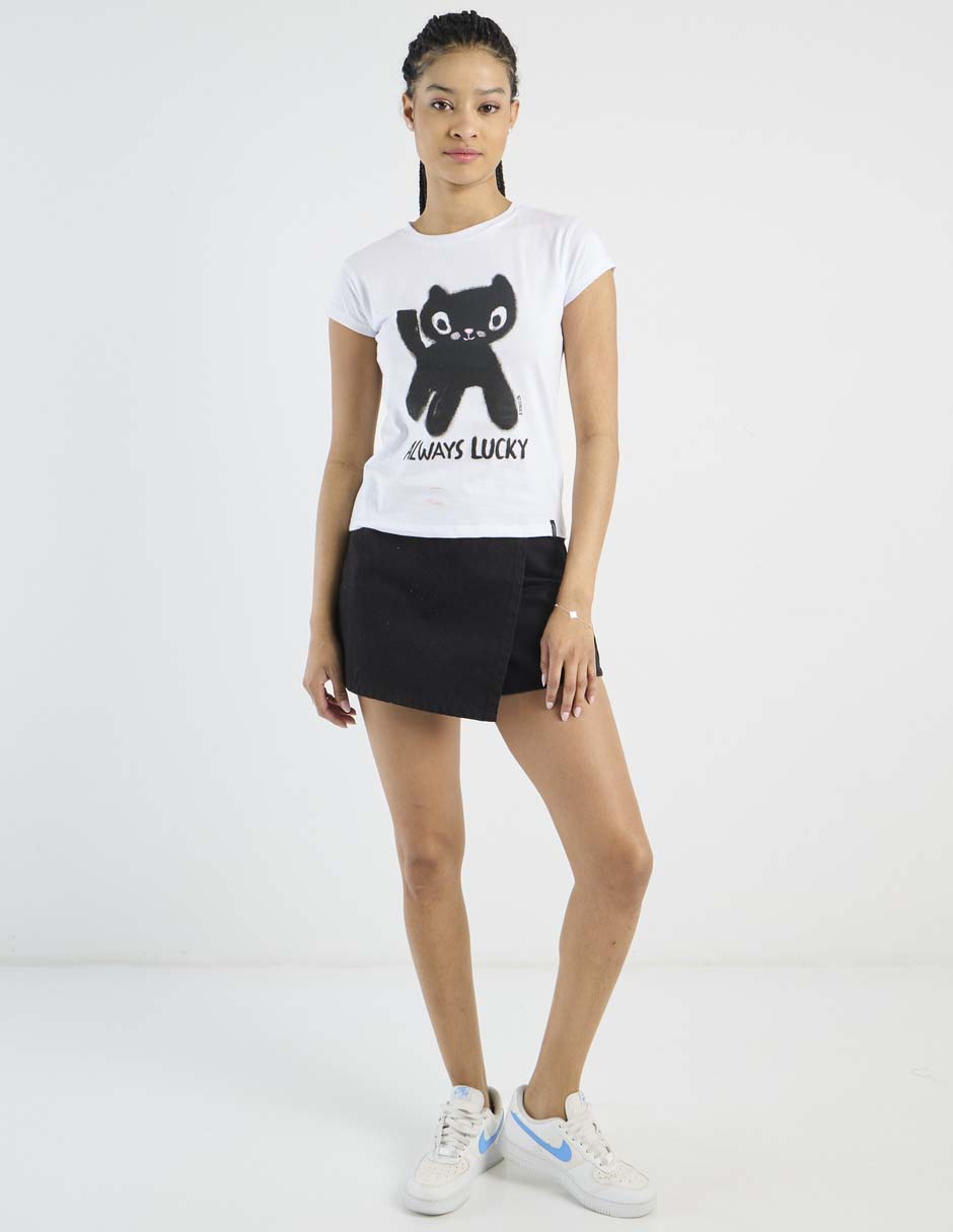 Playera manga corta cuello redondo para mujer 2