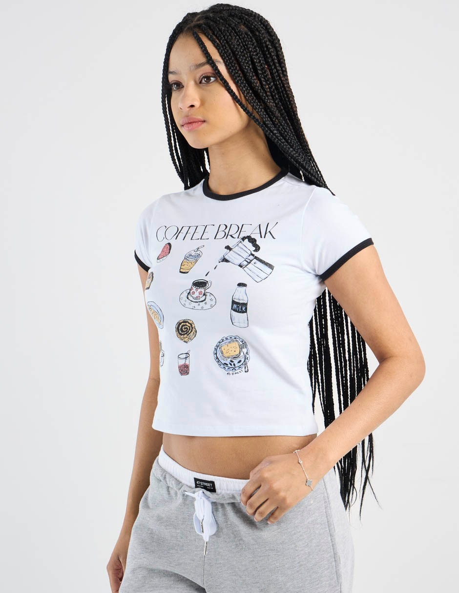 Playera manga corta cuello redondo para mujer 2