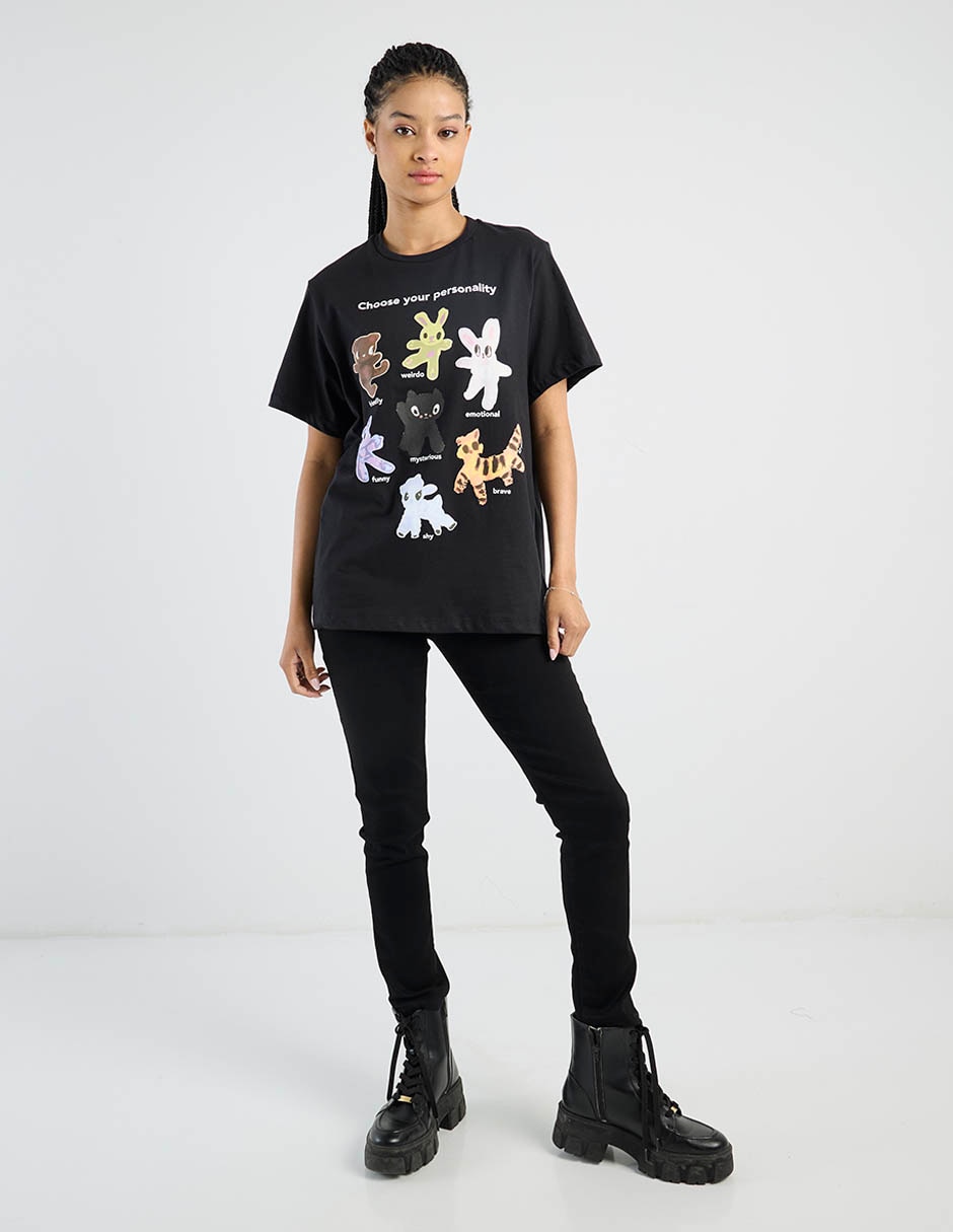 Playera manga corta cuello redondo para mujer 3
