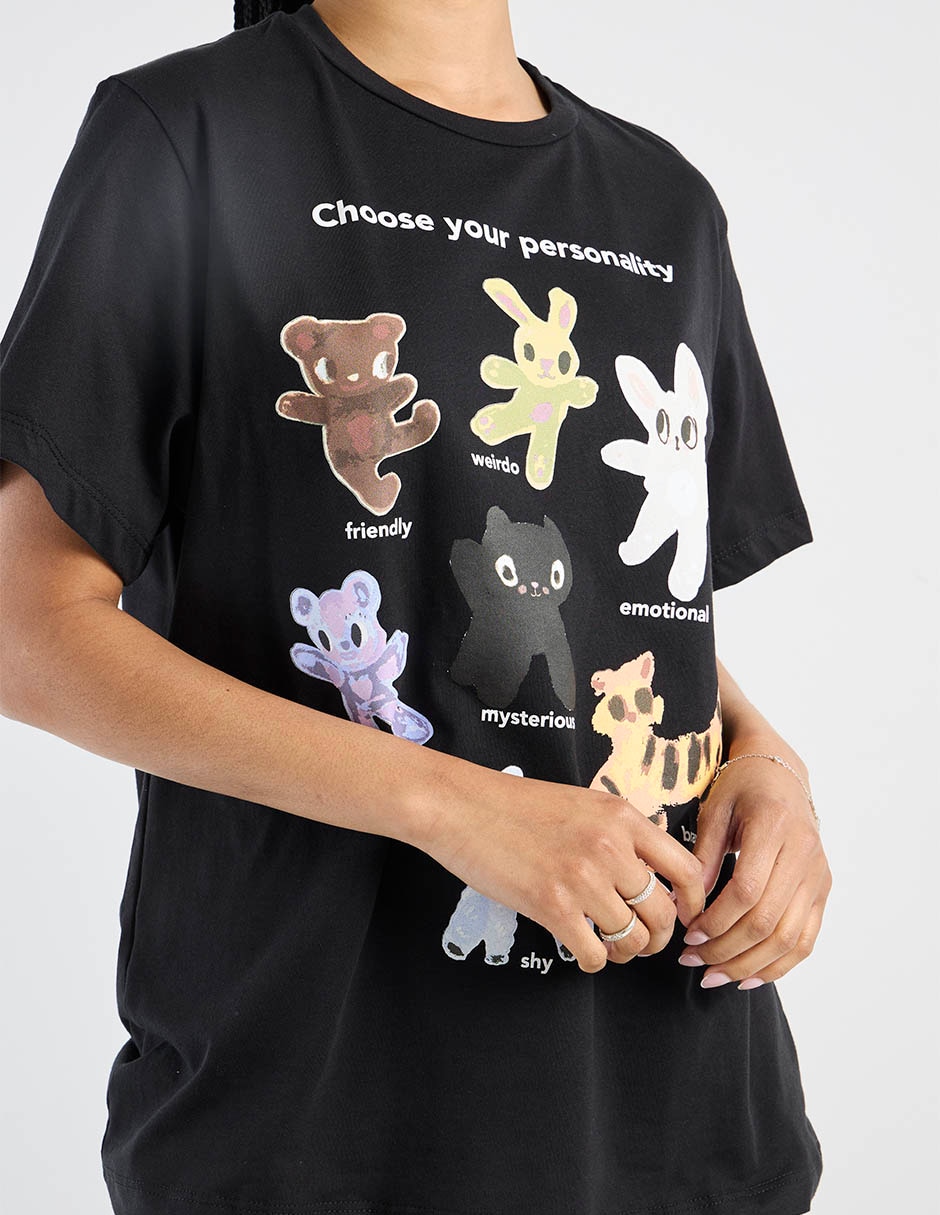 Playera manga corta cuello redondo para mujer 4
