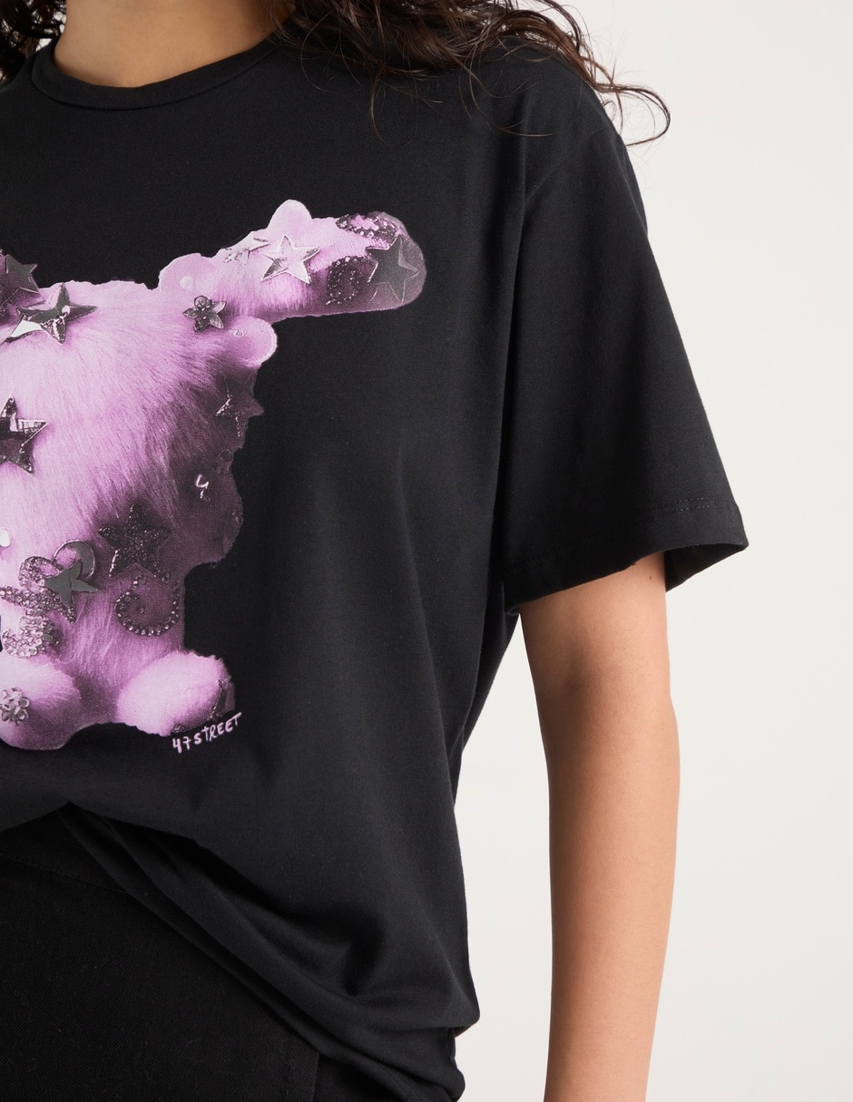 Playera manga corta cuello redondo para mujer 4