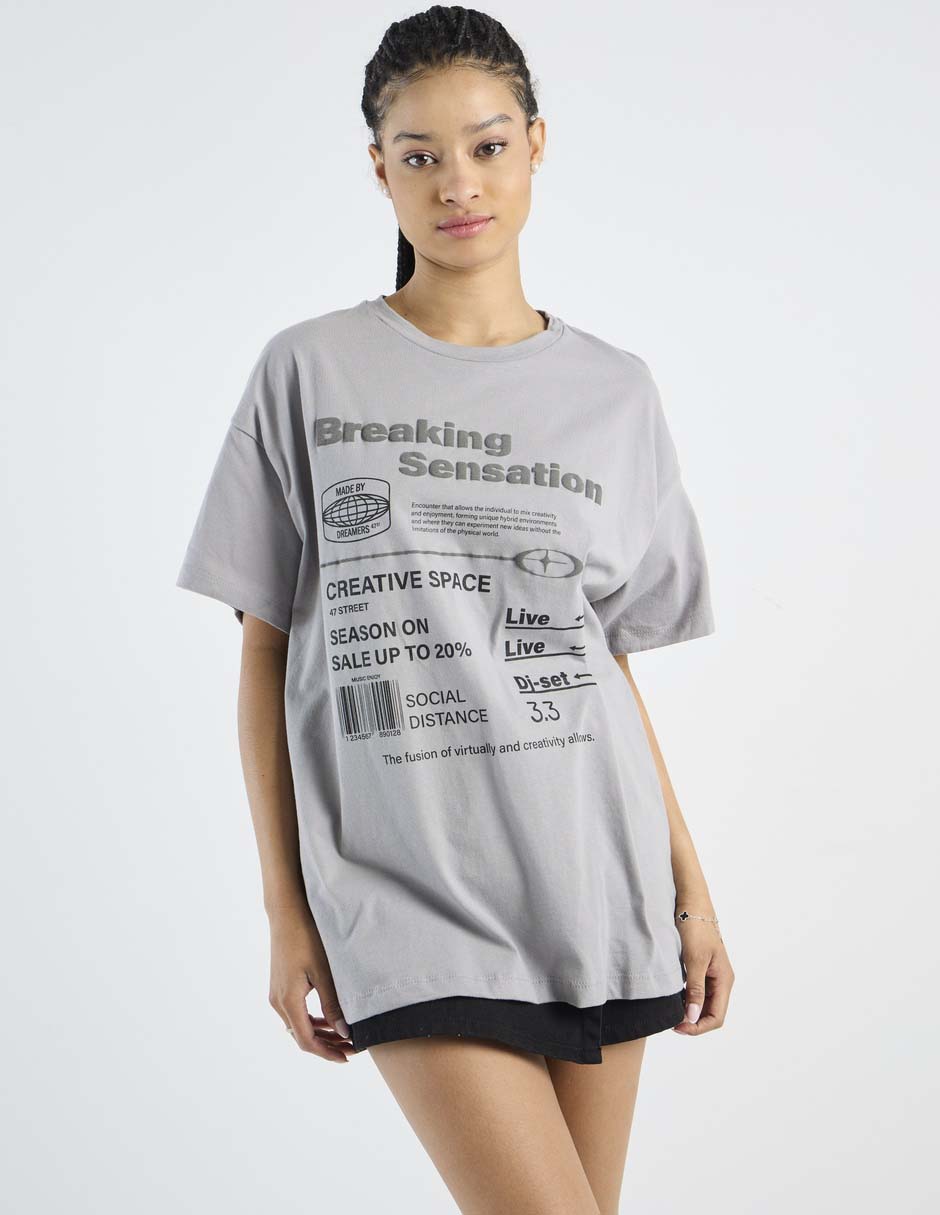 Playera manga corta cuello redondo para mujer 2