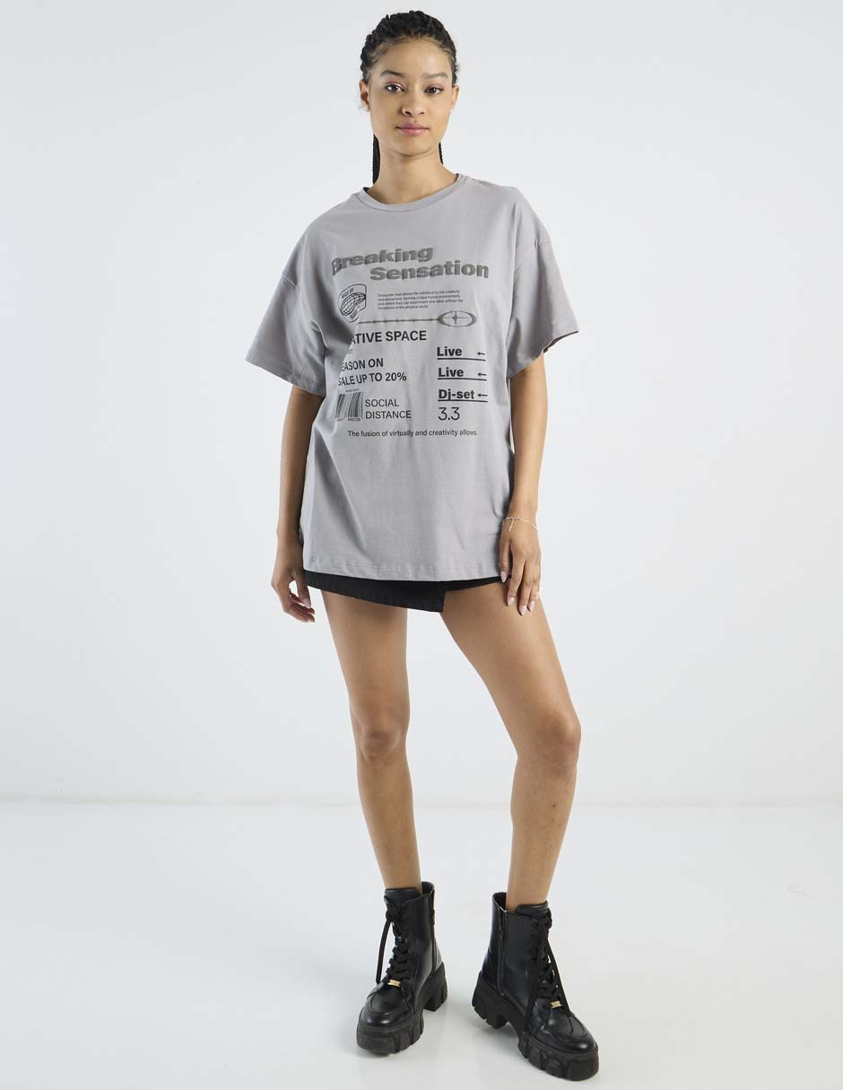 Playera manga corta cuello redondo para mujer 3