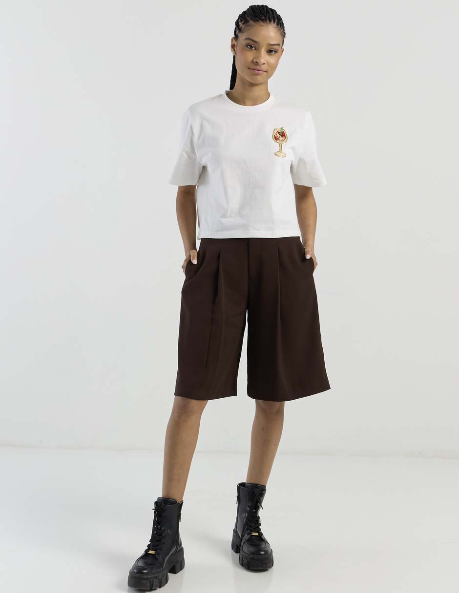 Playera manga corta cuello redondo para mujer 3
