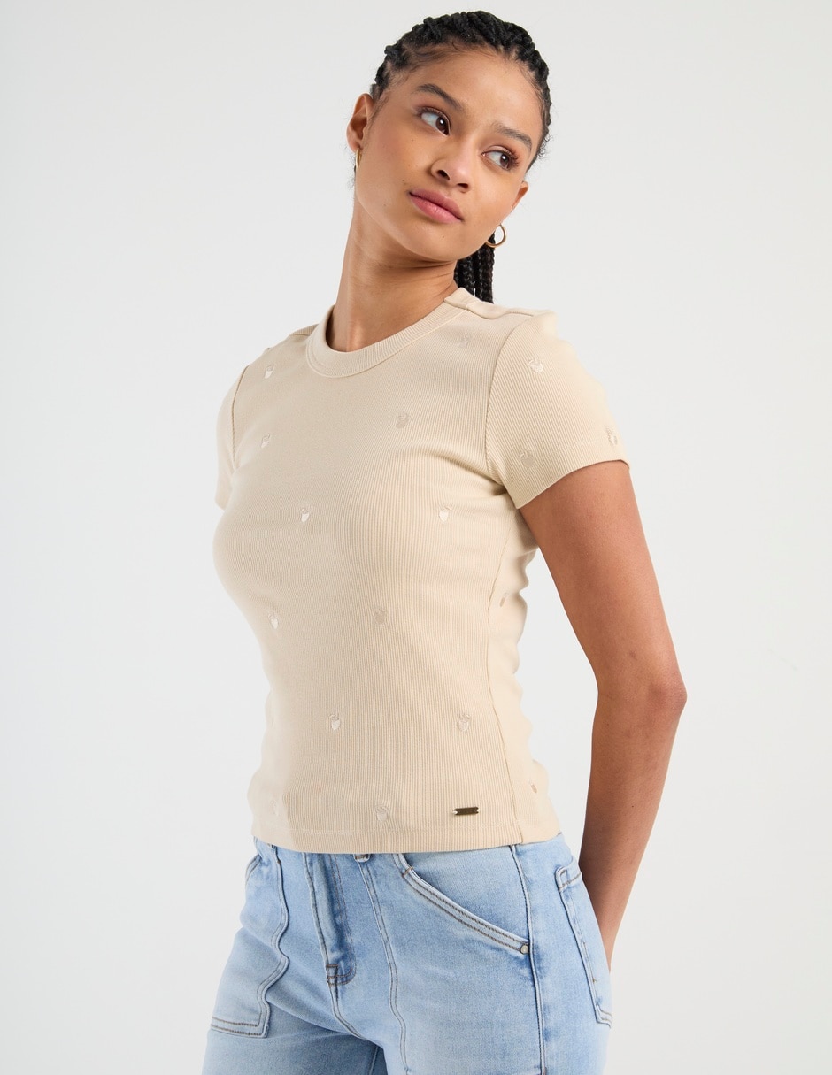 Playera manga corta cuello redondo para mujer 2