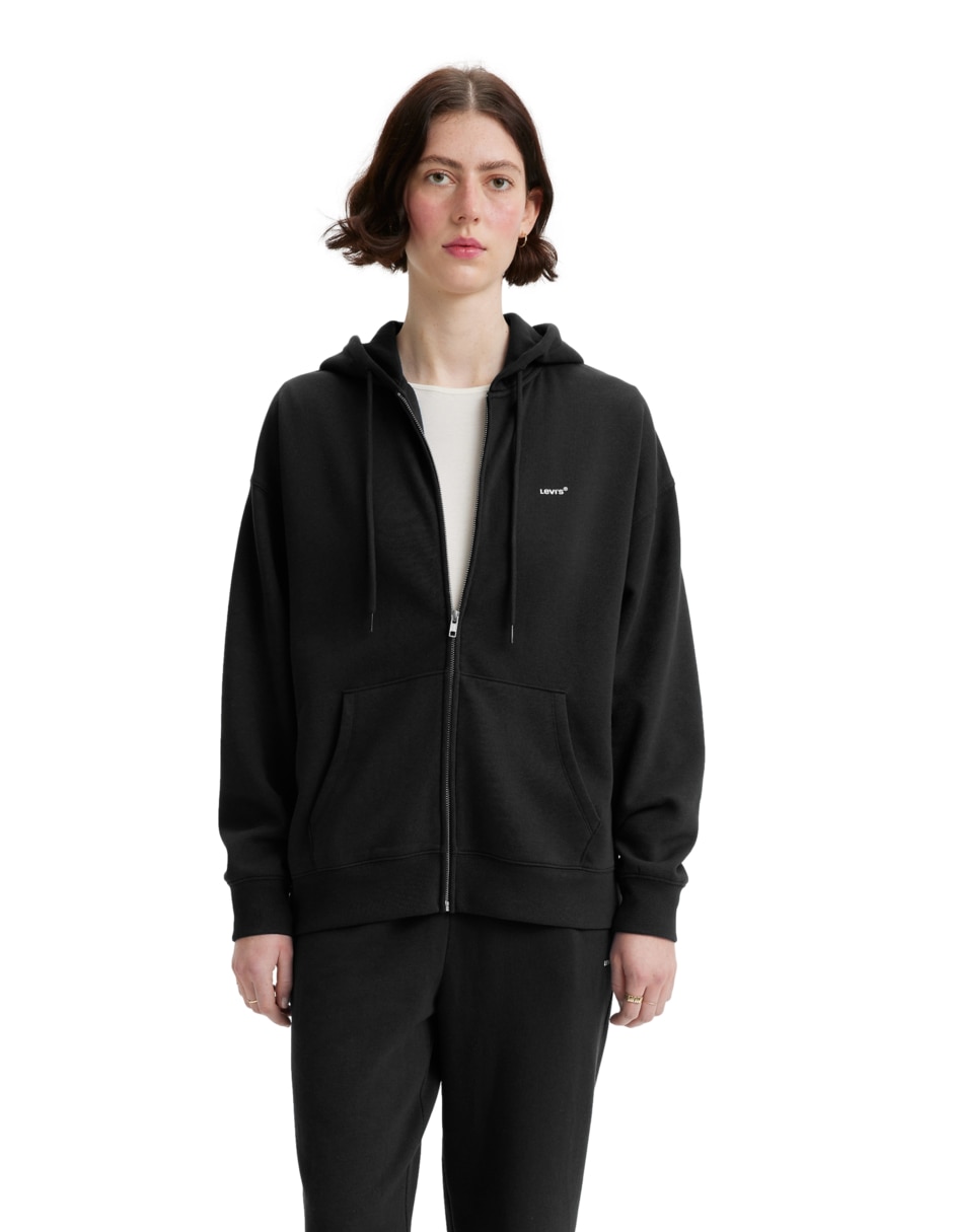 Sudadera con capucha y bolsa para mujer