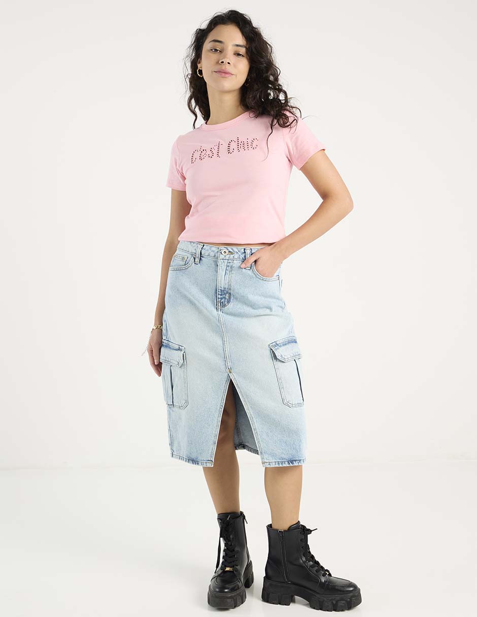Playera manga corta cuello redondo para mujer 9