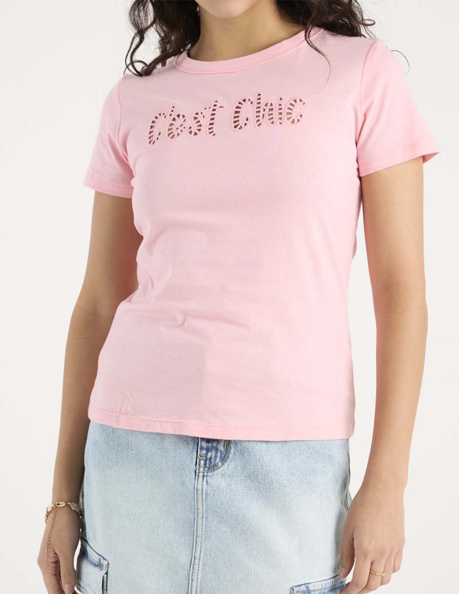 Playera manga corta cuello redondo para mujer 13