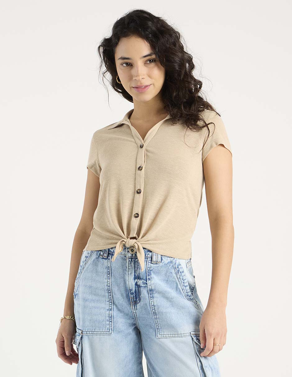 Blusa manga corta para mujer