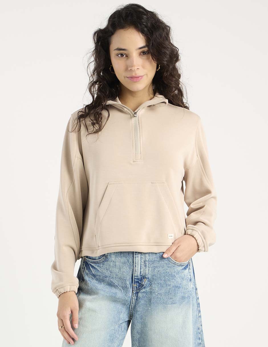 Sudadera con capucha y bolsa para mujer