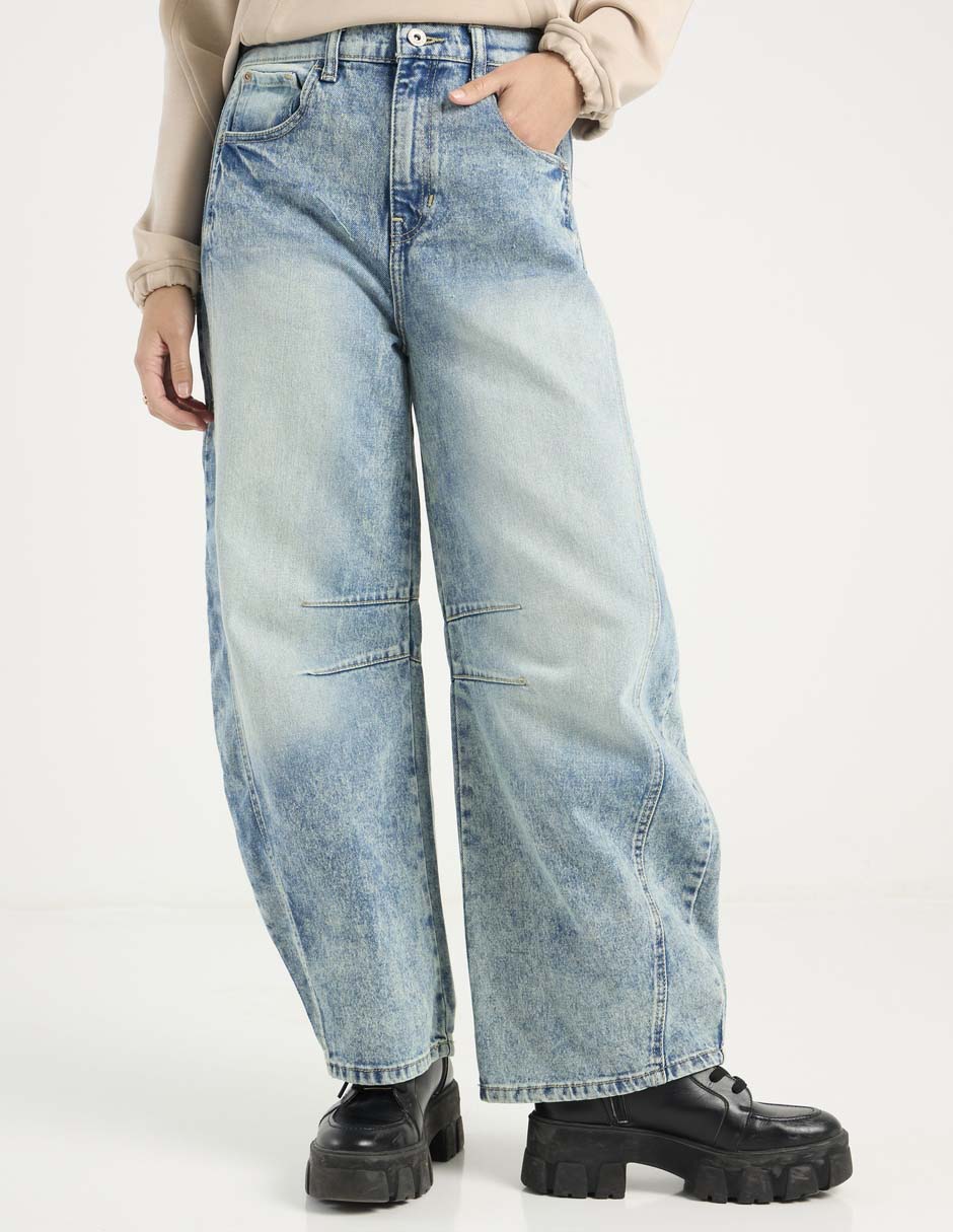Jeans relaxed barrel para mujer 2