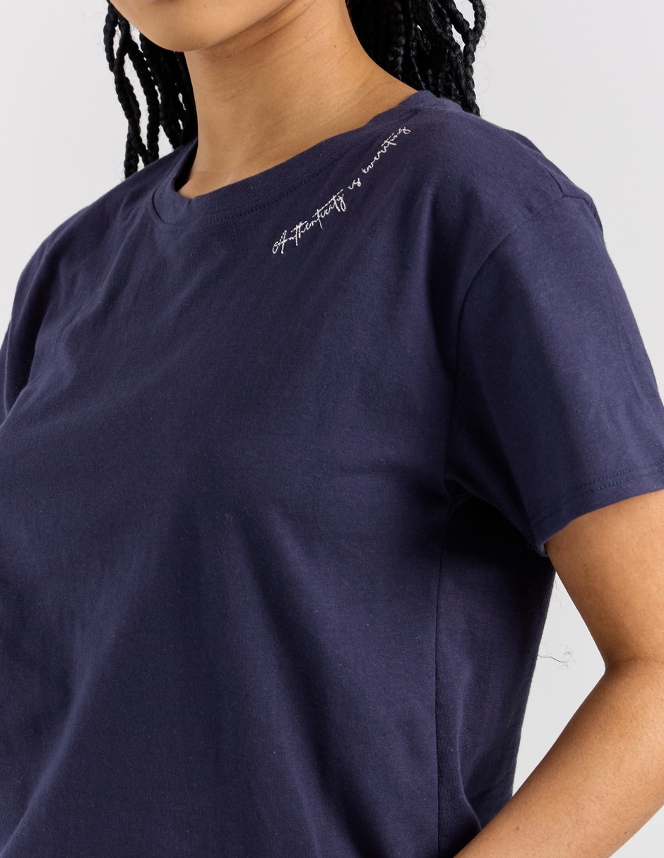 Playera manga corta cuello redondo para mujer 4