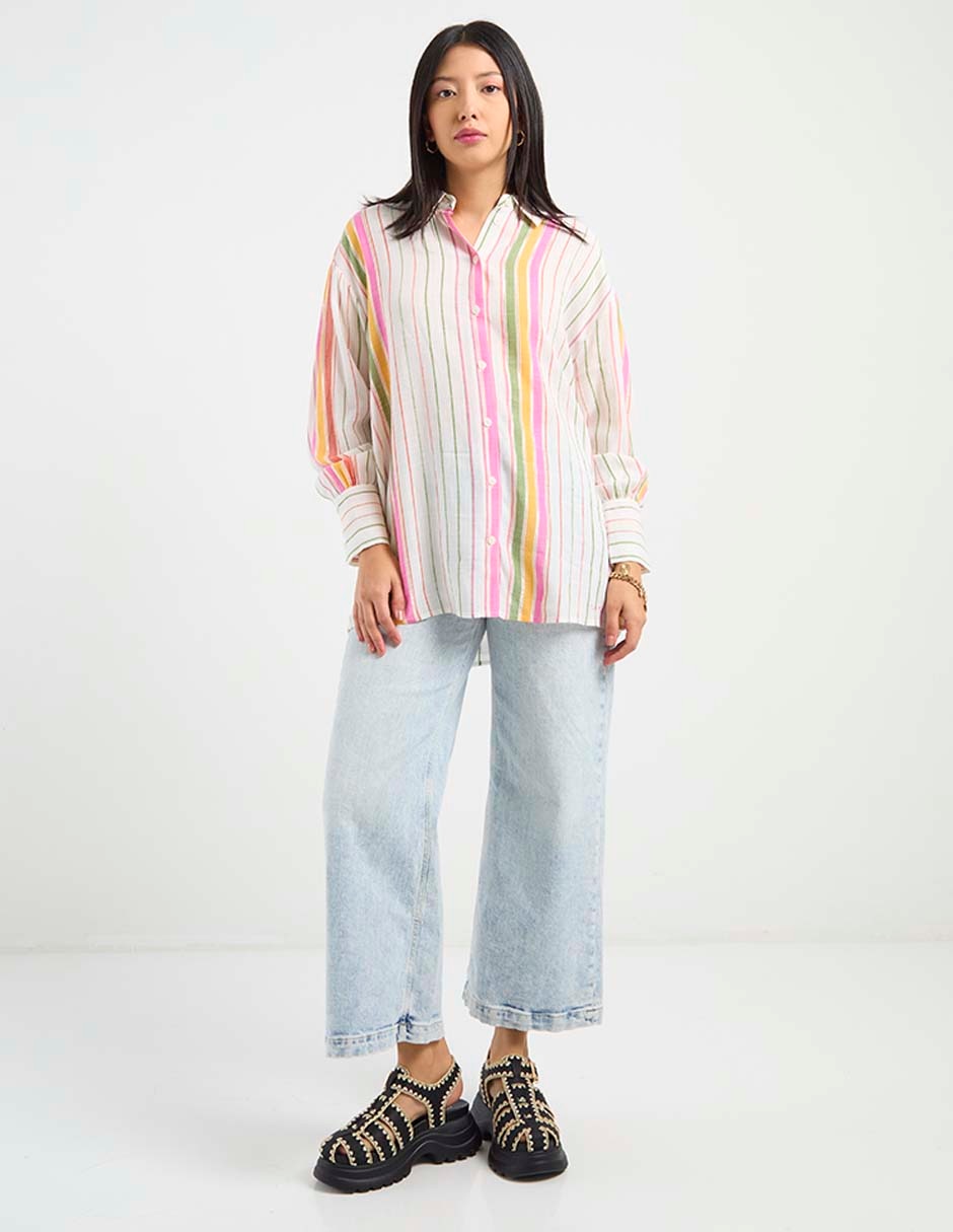 Blusa camisera manga larga para mujer 2