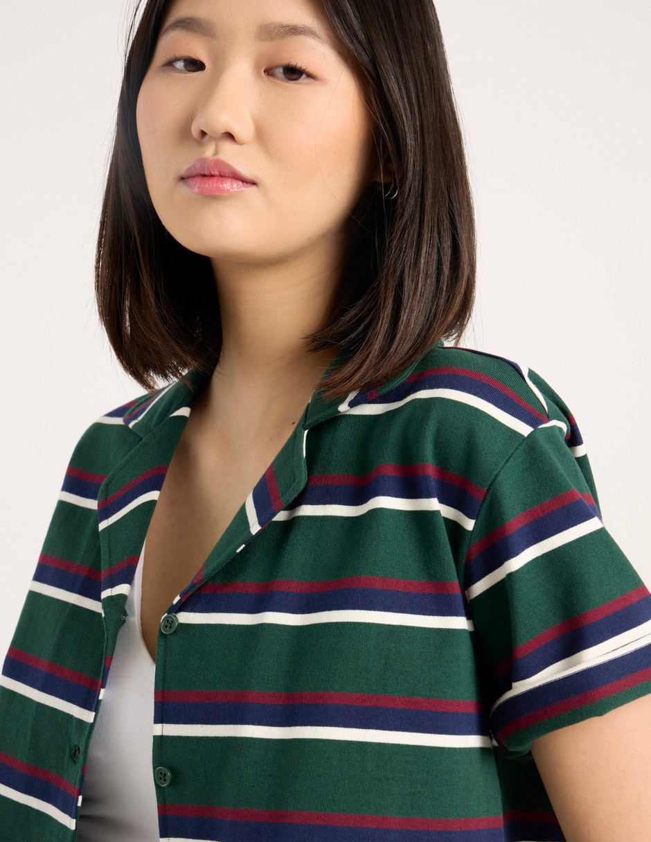 Blusa camisera manga corta para mujer 4