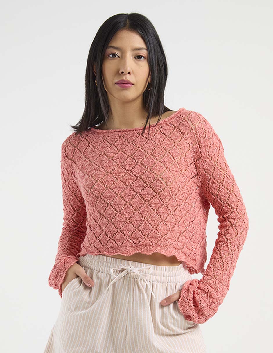Suéter cuello redondo para mujer
