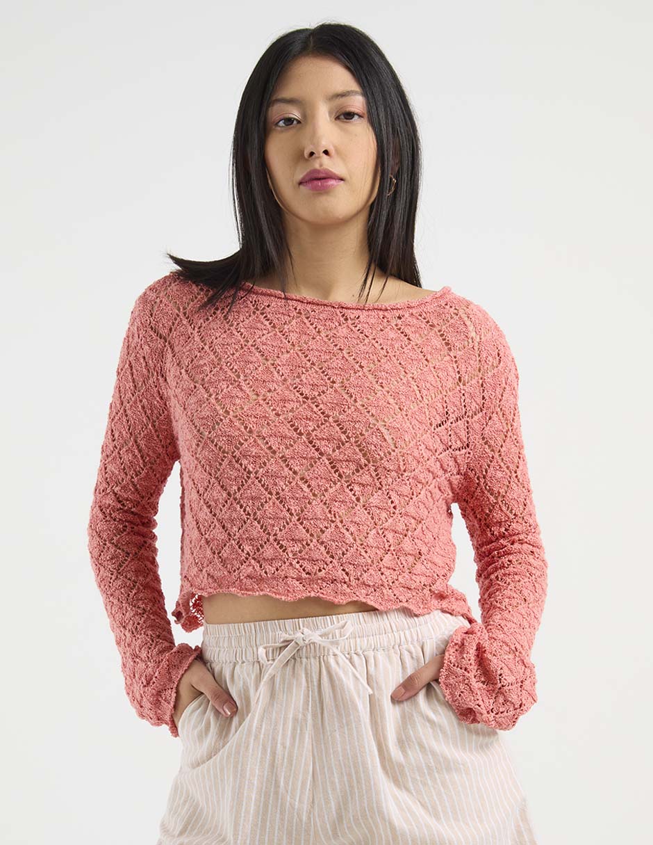Suéter cuello redondo para mujer 2