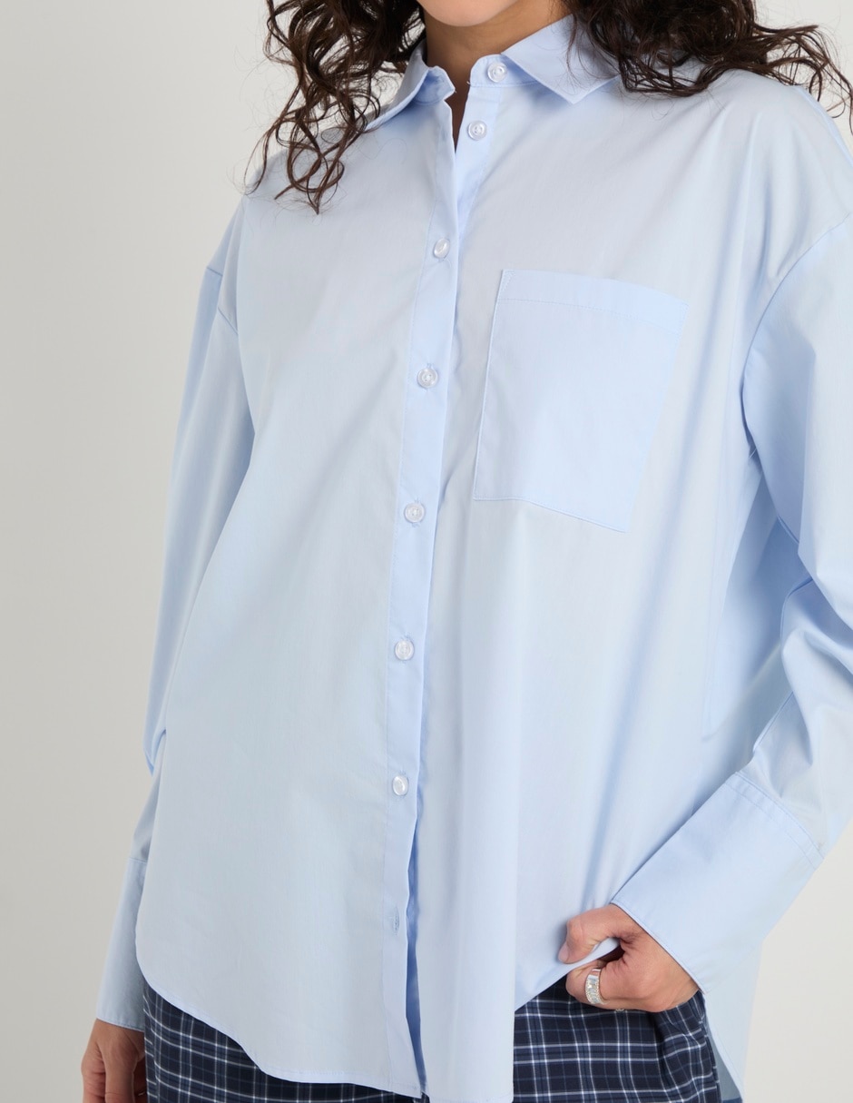 Blusa camisera manga larga para mujer 5