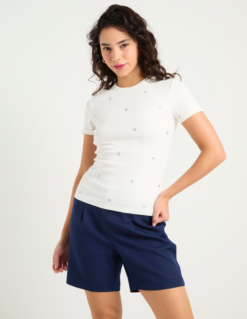 Playera manga corta cuello redondo para mujer 2