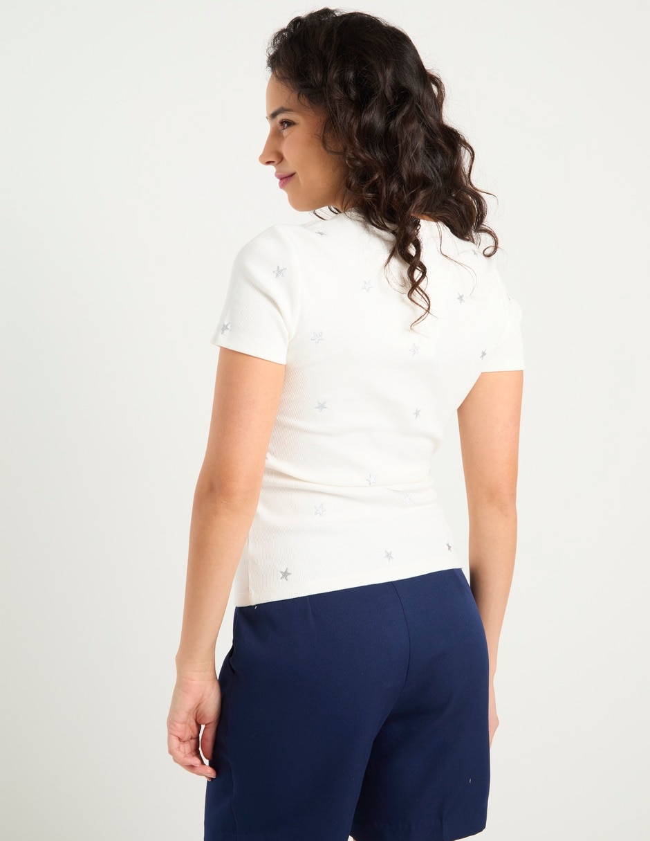 Playera manga corta cuello redondo para mujer 6