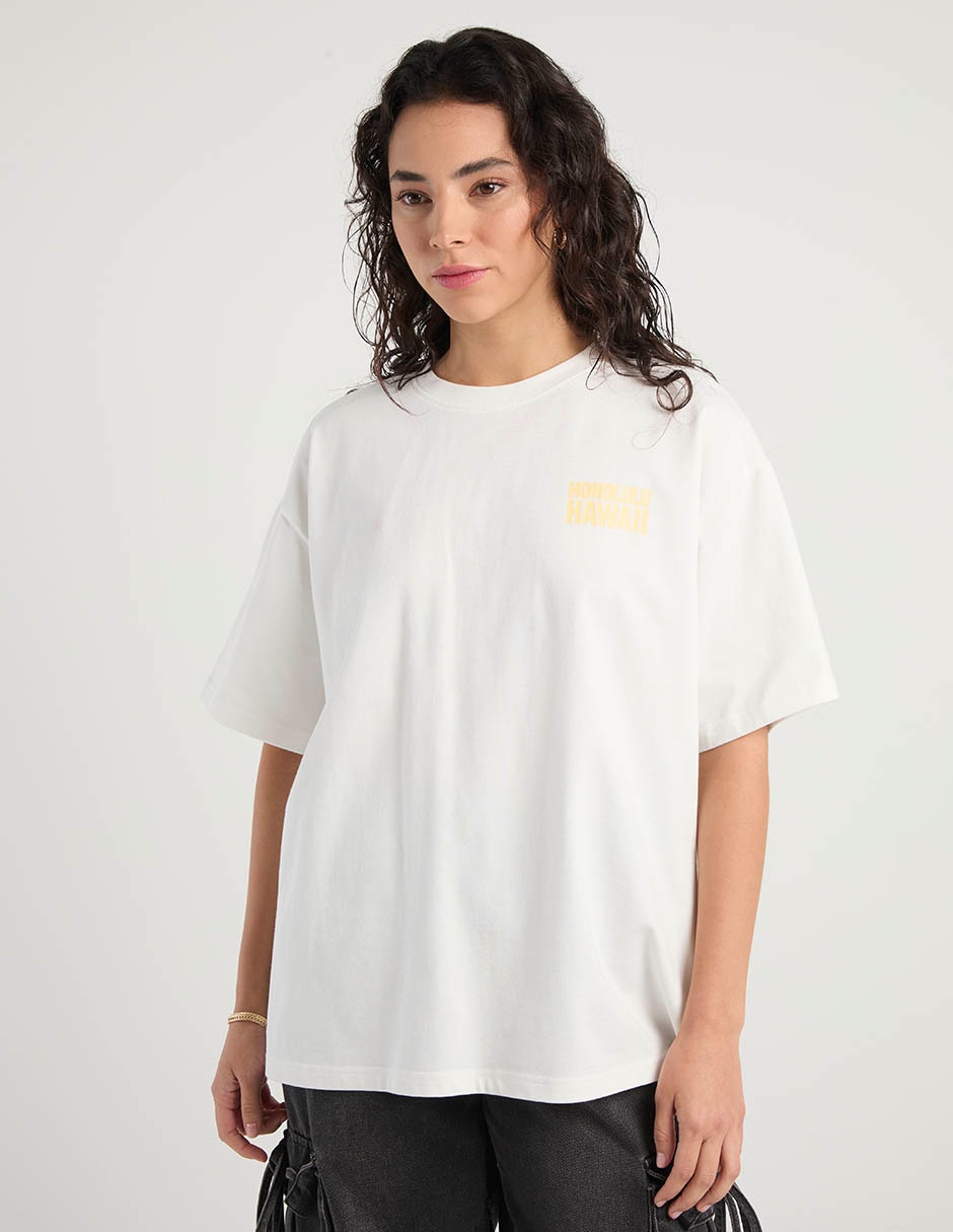 Playera manga al codo cuello redondo para mujer 2