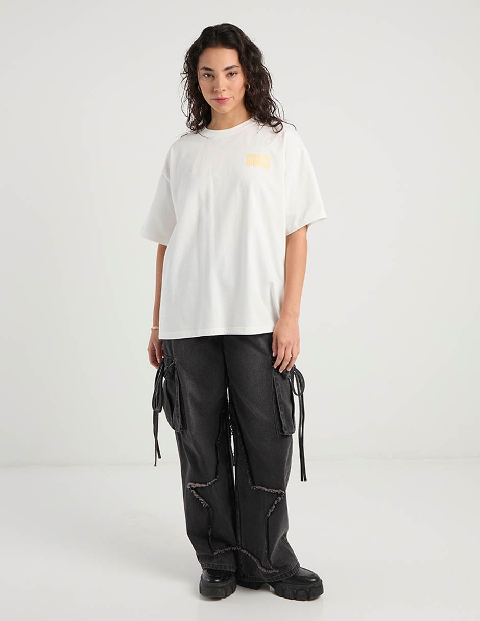 Playera manga al codo cuello redondo para mujer 3
