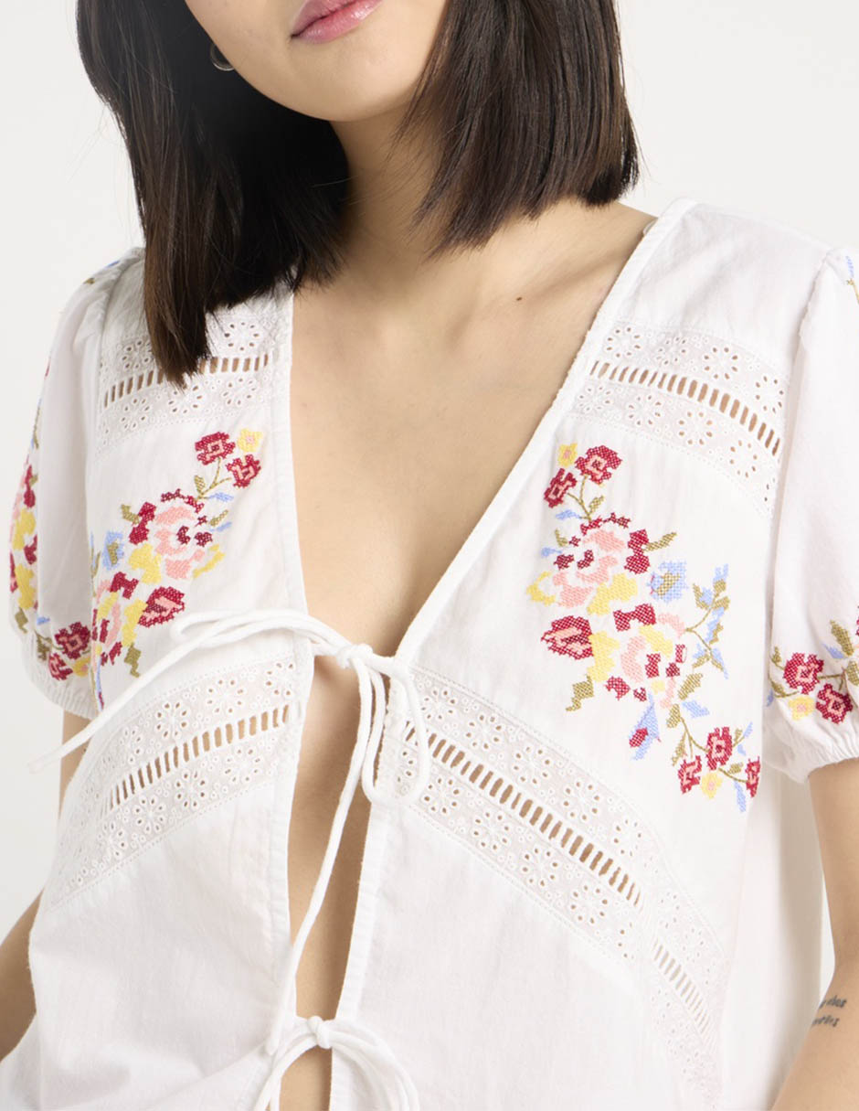 Blusa manga corta para mujer 4