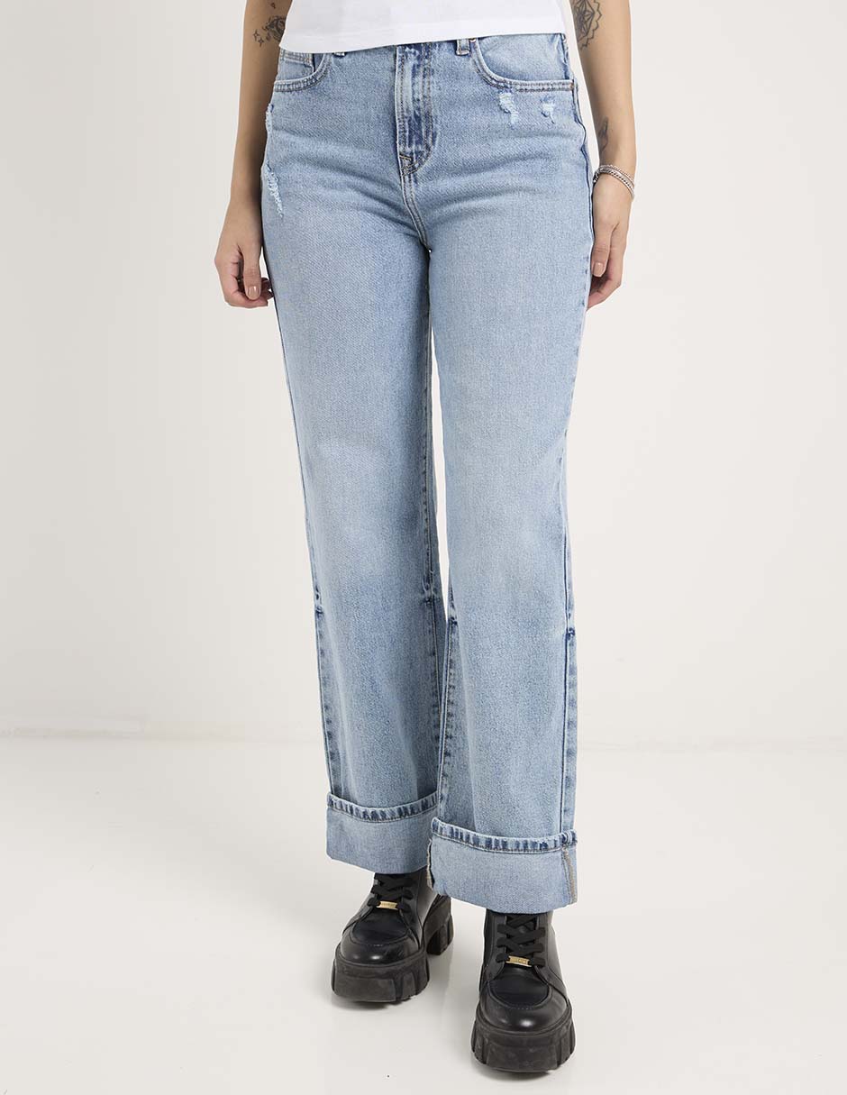 Jeans relaxed straight para mujer