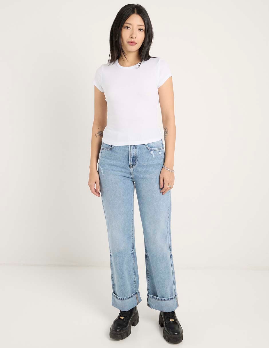 Jeans relaxed straight para mujer 3