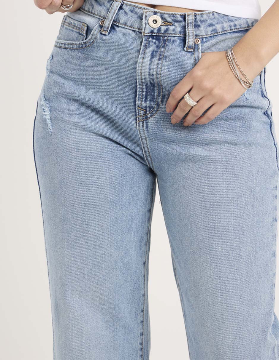 Jeans relaxed straight para mujer 4