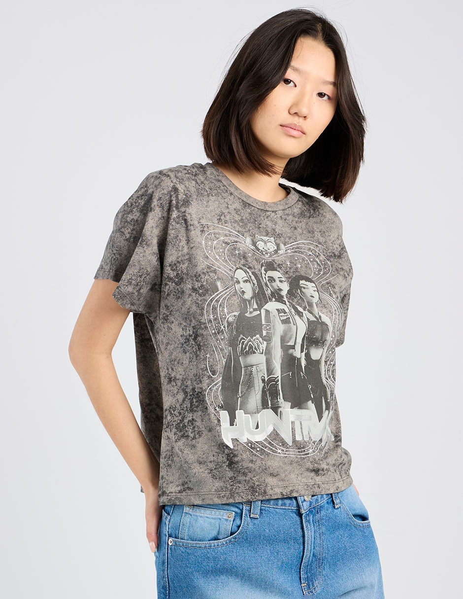Playera manga corta cuello redondo para mujer