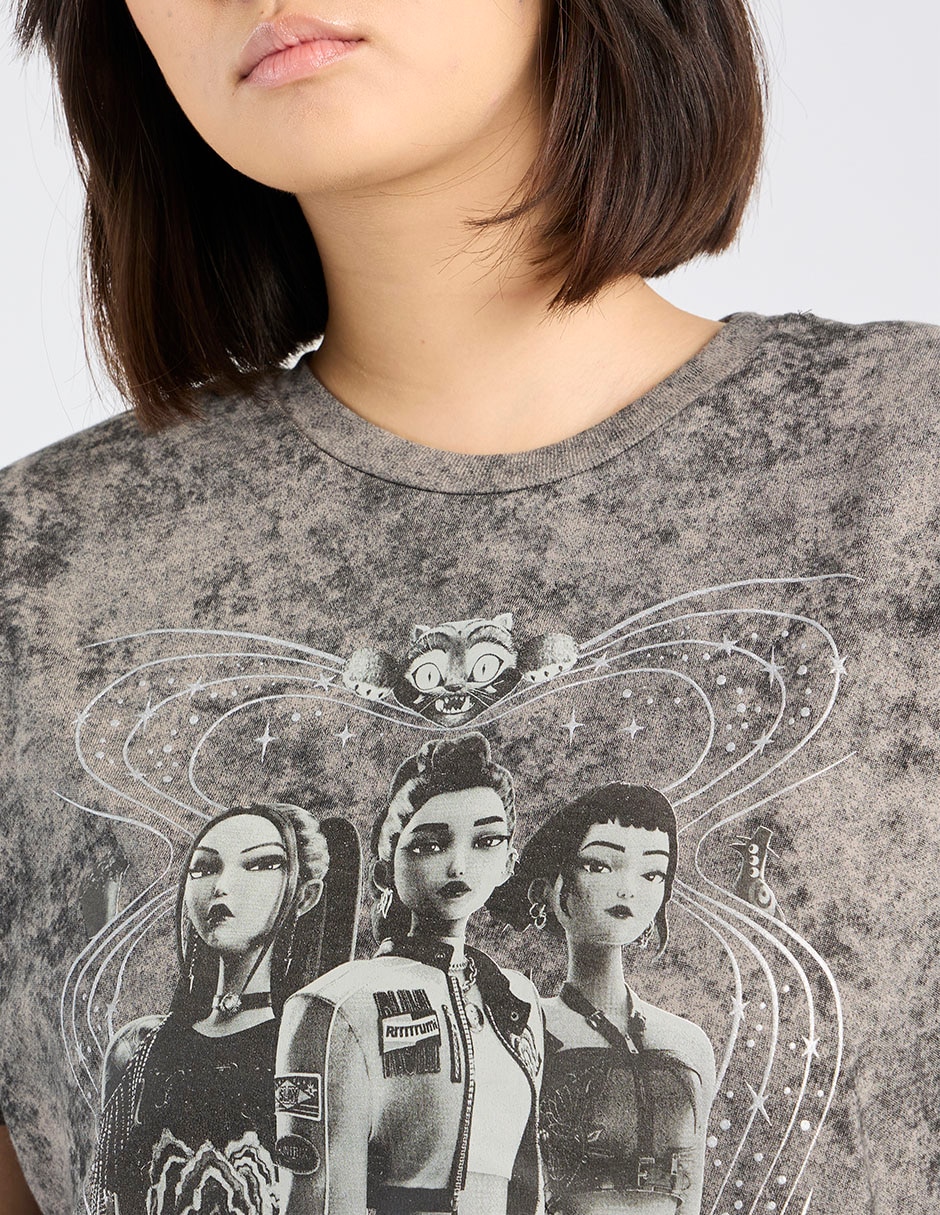 Playera manga corta cuello redondo para mujer 4