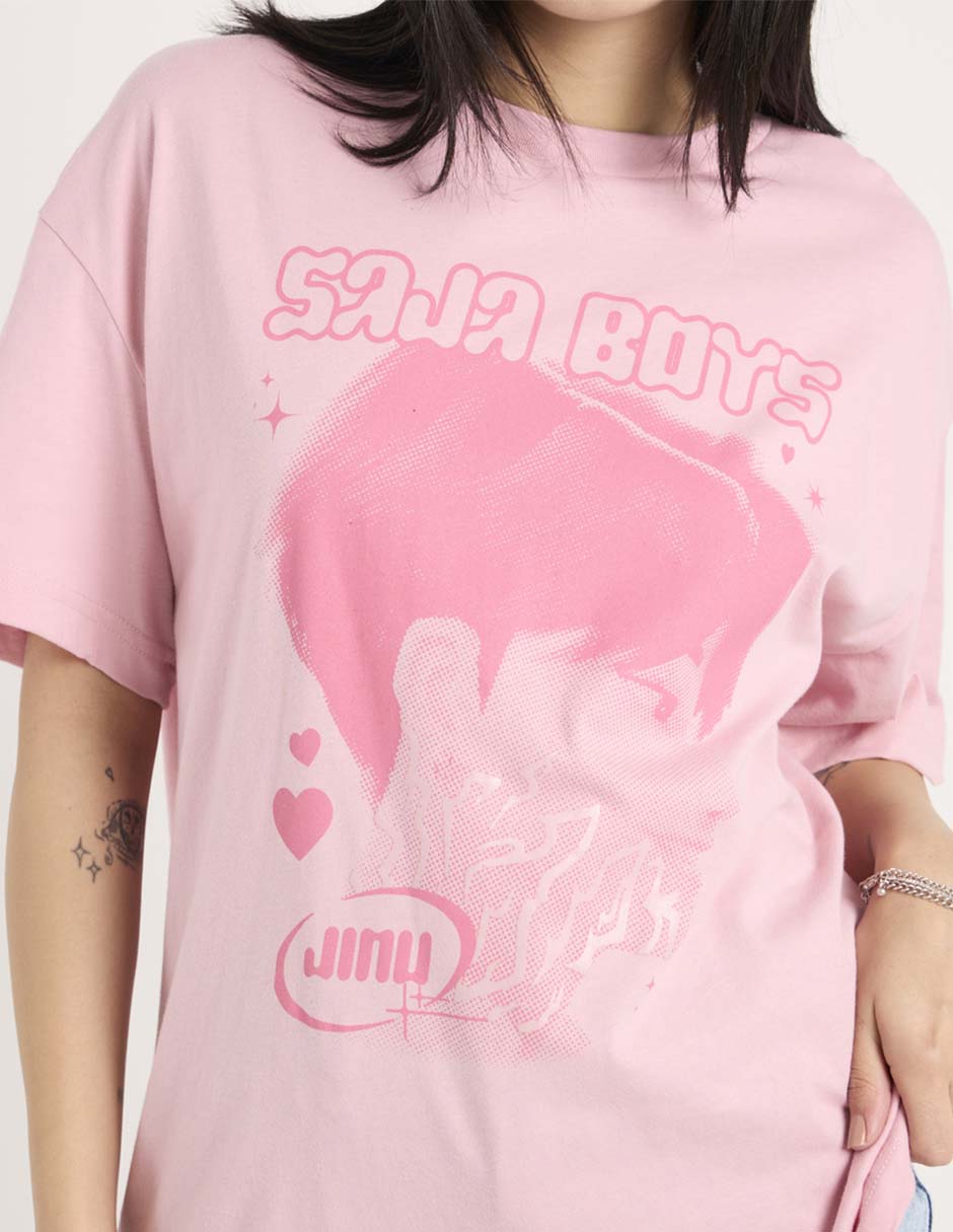 Playera manga corta Saja Boys cuello redondo para mujer 4