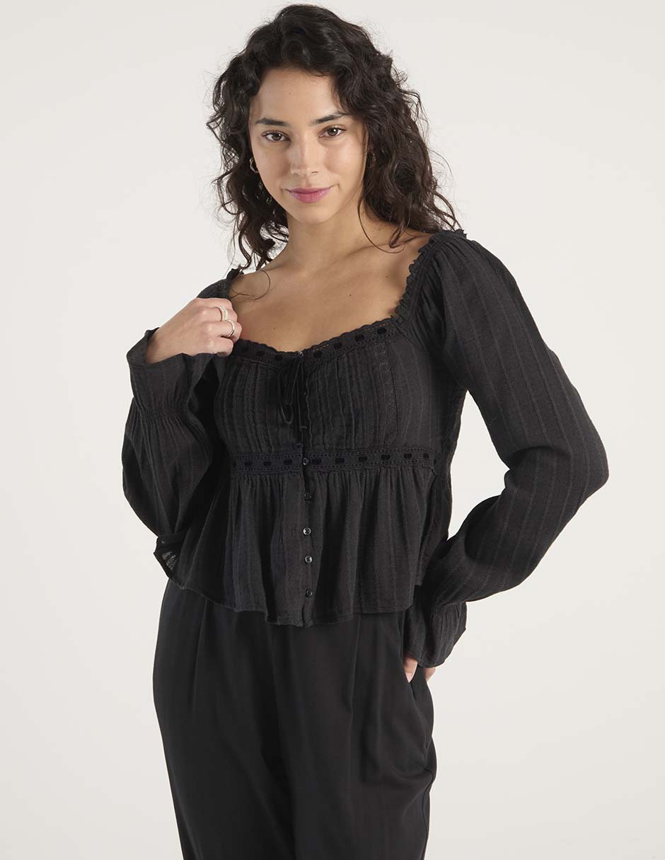 Blusa manga larga para mujer