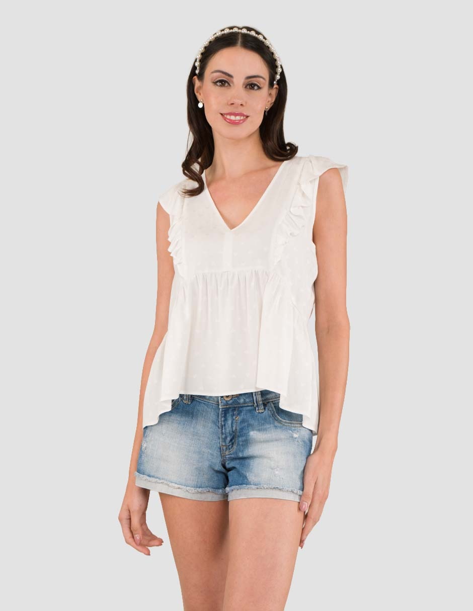Blusa sin manga para mujer