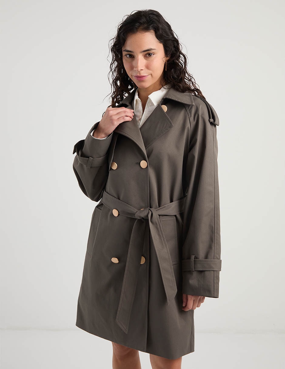 Gabardina con bolsillos para mujer