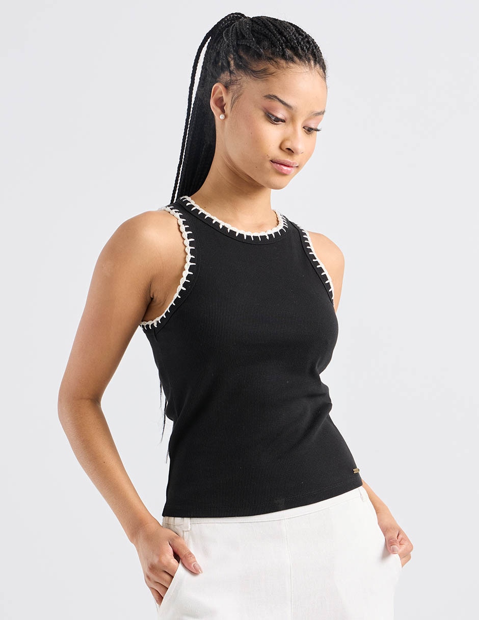Top cuello redondo tirante ancho