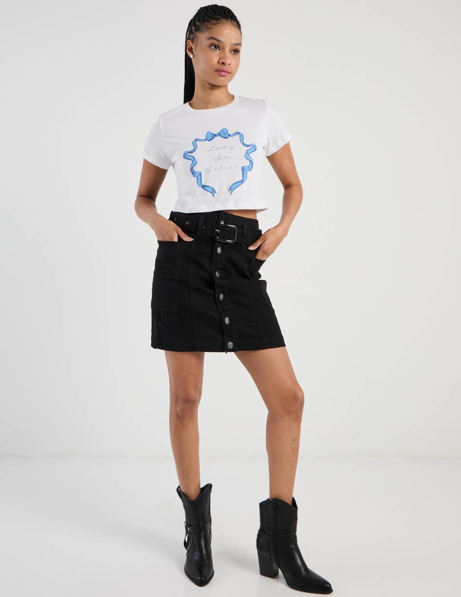 Playera manga corta cuello redondo para mujer 3