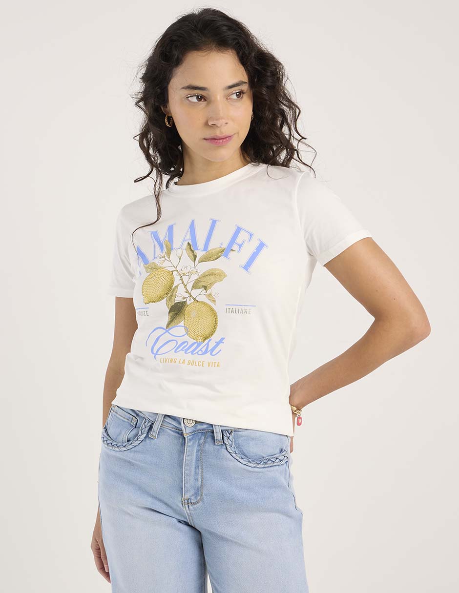 Playera manga corta cuello redondo para mujer 2