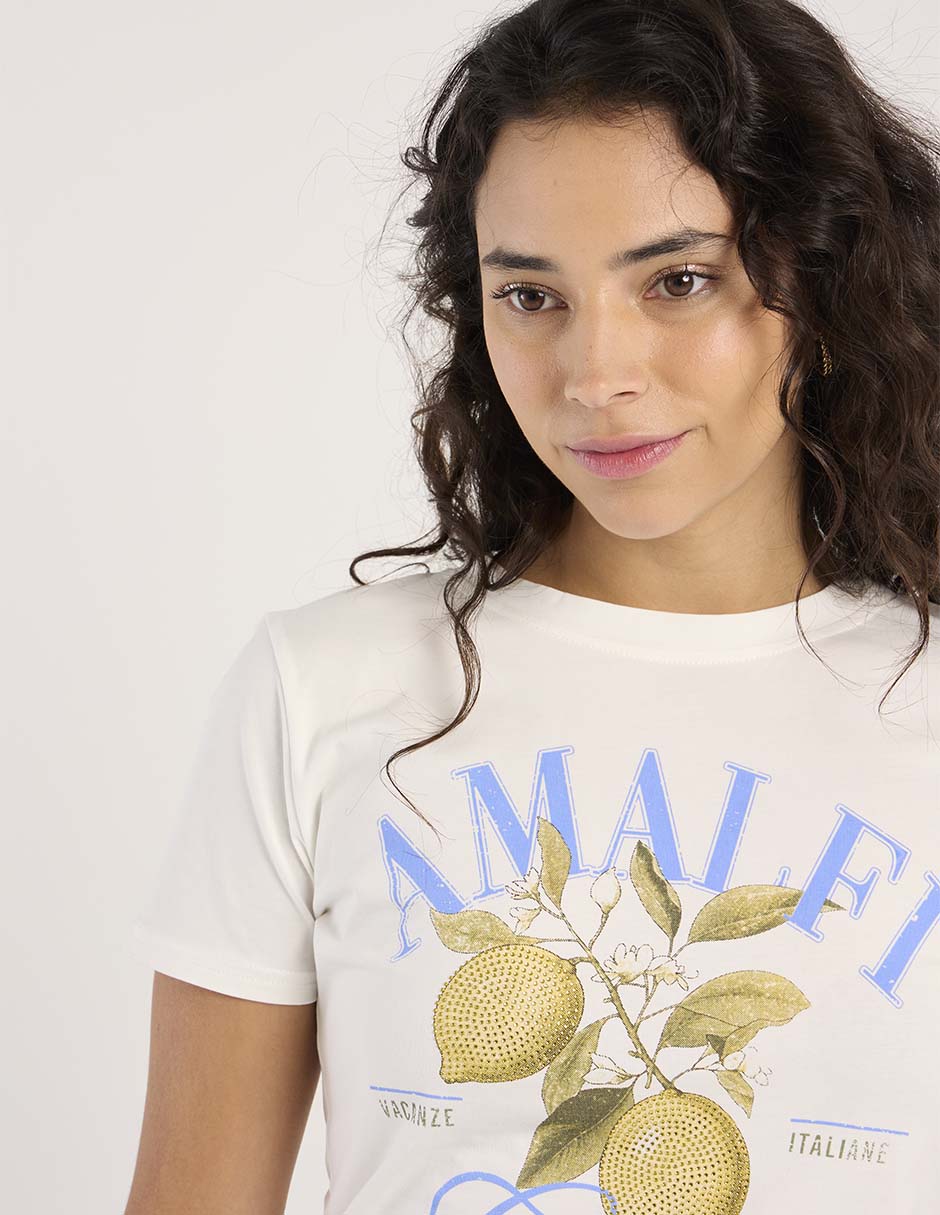 Playera manga corta cuello redondo para mujer 4