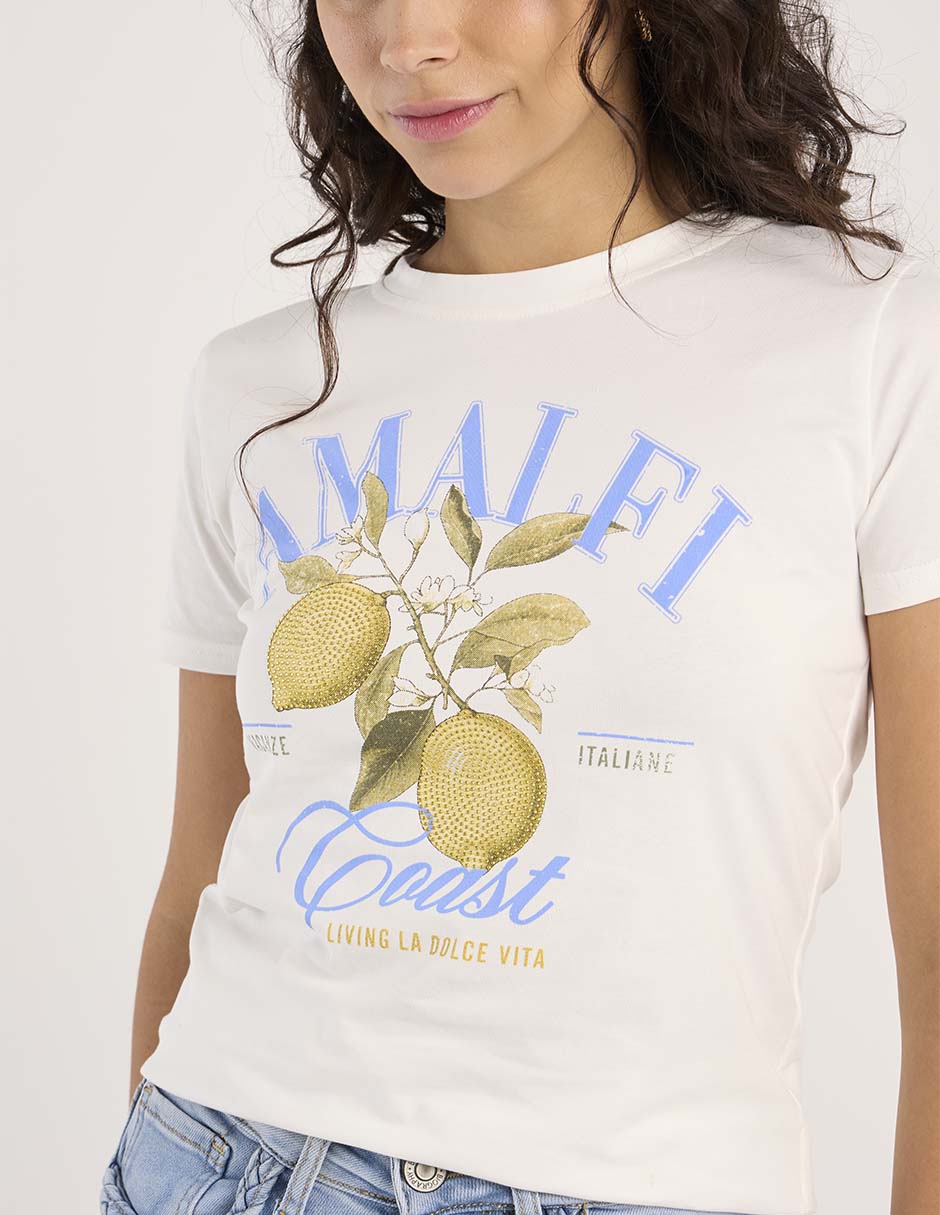 Playera manga corta cuello redondo para mujer 5
