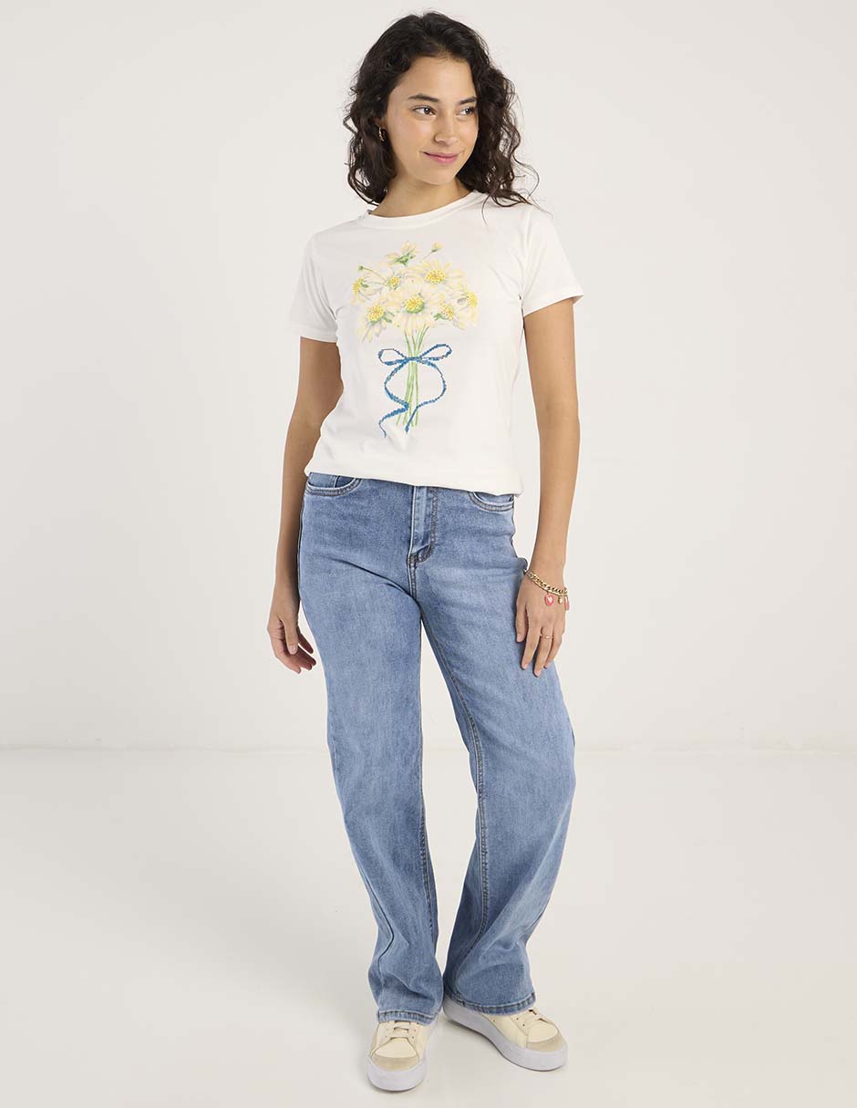 Playera manga corta cuello redondo para mujer 3