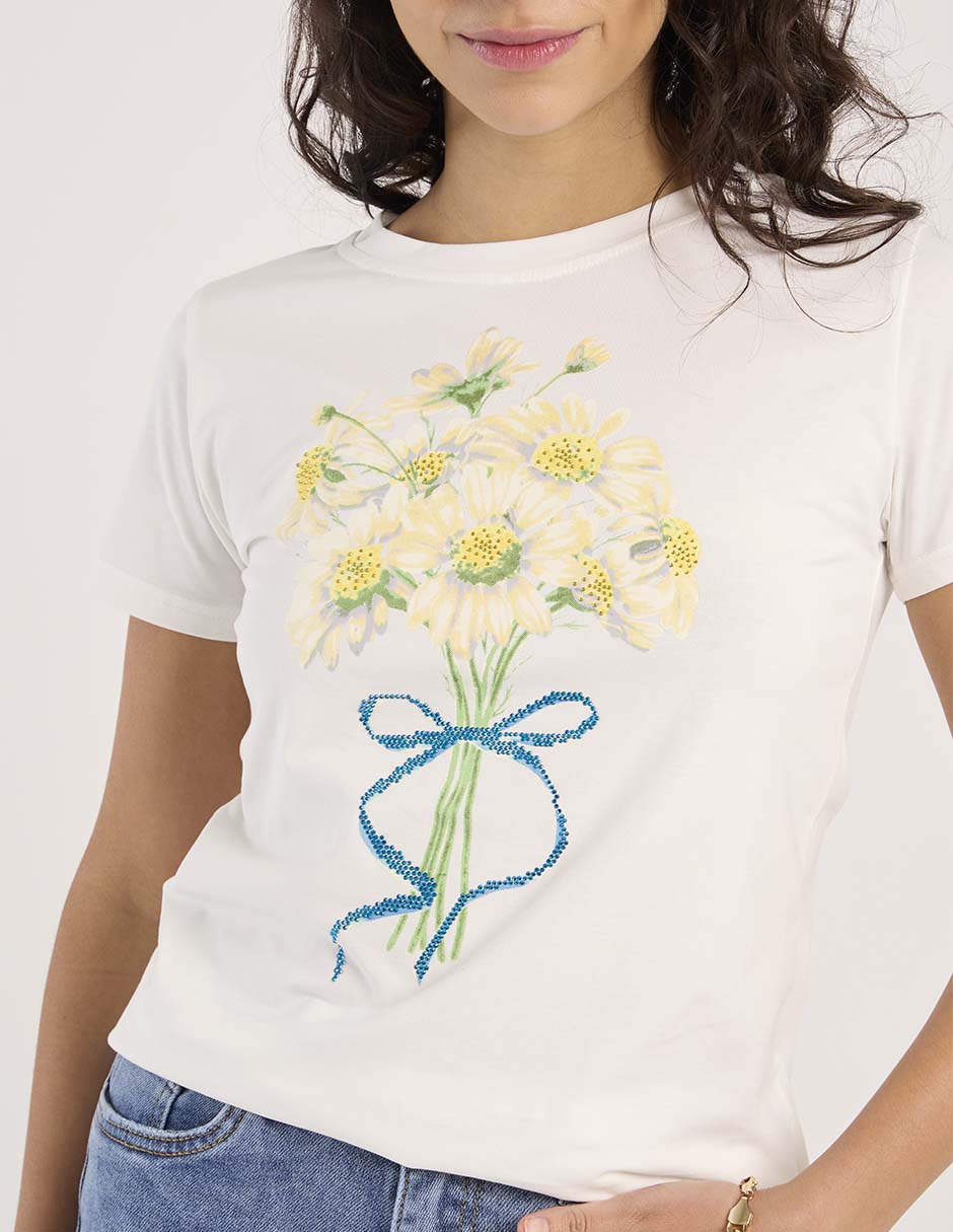 Playera manga corta cuello redondo para mujer 5