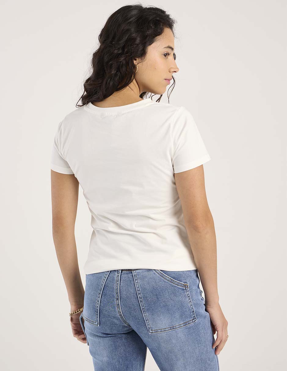 Playera manga corta cuello redondo para mujer 6