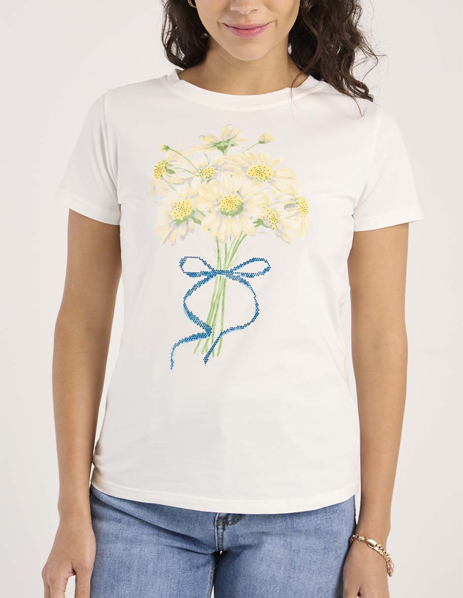 Playera manga corta cuello redondo para mujer 7