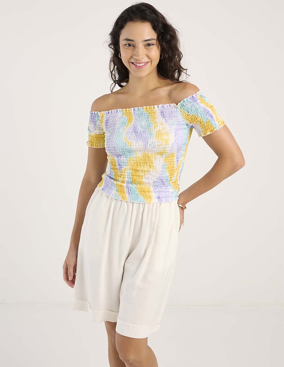 Blusa manga corta para mujer