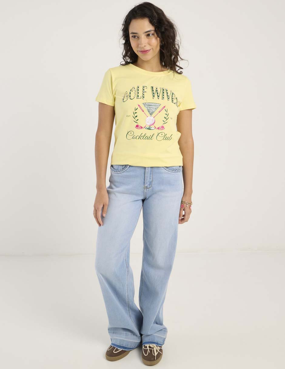 Playera manga corta playera cuello redondo para mujer 3