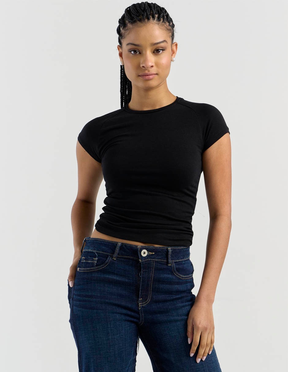 Playera manga corta cuello redondo para mujer 2