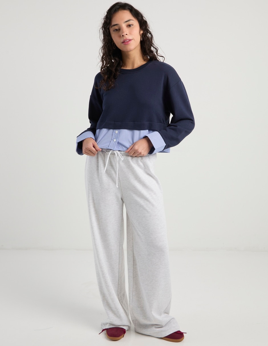 Sudadera con efecto doble prenda para mujer 3