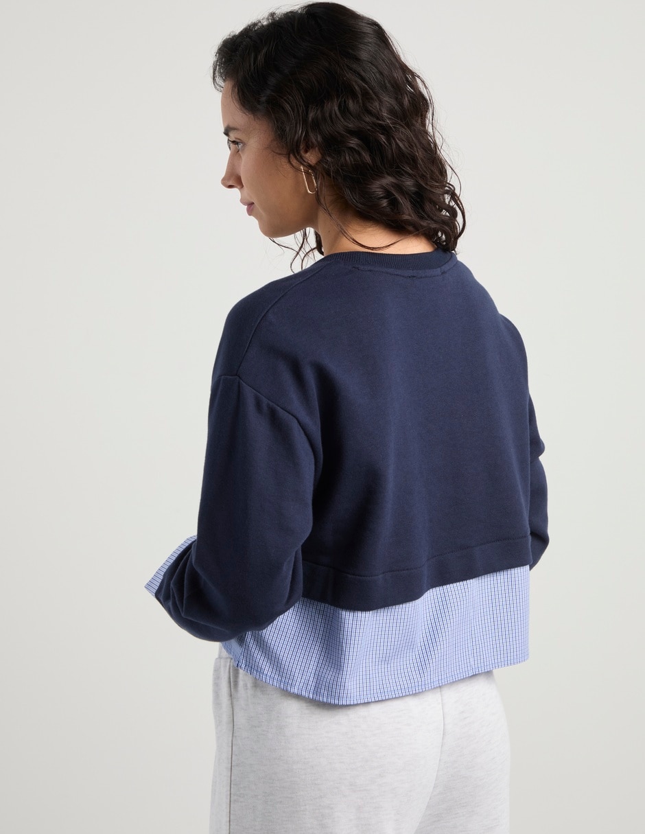 Sudadera con efecto doble prenda para mujer 6